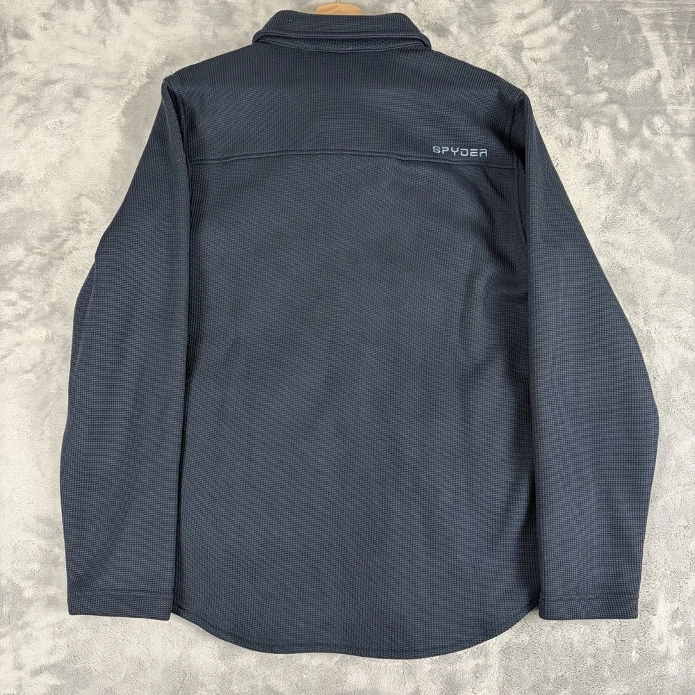 Spyder Mens Small Frontier Shirt Jacket Fleece Blue Snap Button Up NWT